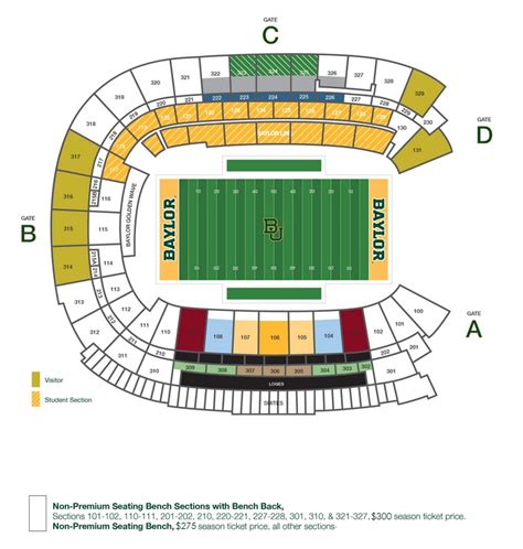 Football Seat Options | Bear Foundation | Baylor University