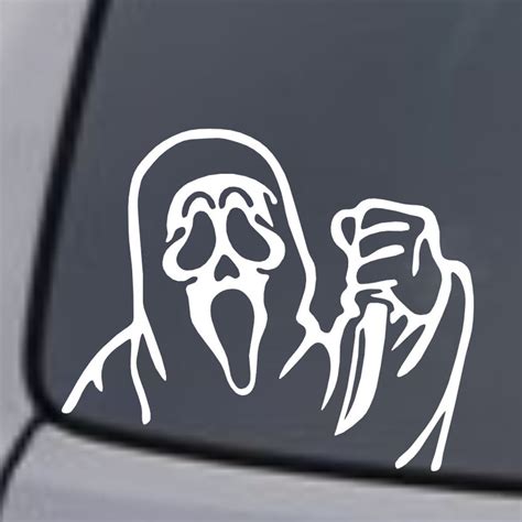 GHOST FACE With Knife Vinyl Decal Sticker Car Truck Boat Laptop Rear Back Window Wall Bumper ...