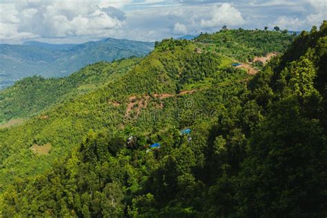 Aerial View of Beautiful Nepali Village Surrounded by the Green Stock Image - Image of asian ...