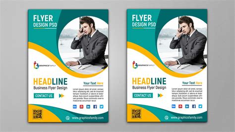 Business Flyer Template Design PSD – GraphicsFamily