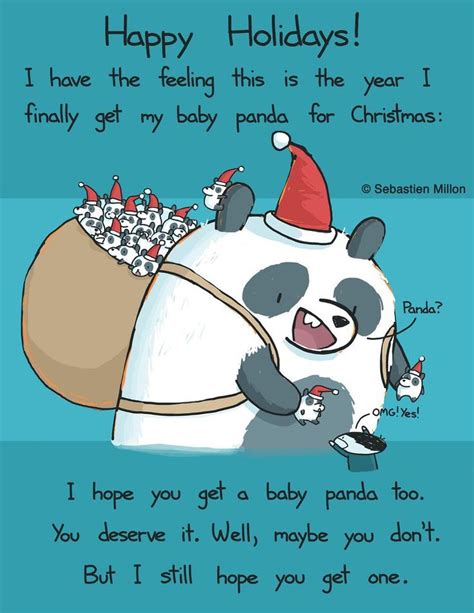 Happy Holidays Panda by sebreg | Funny christmas jokes, Panda card ...