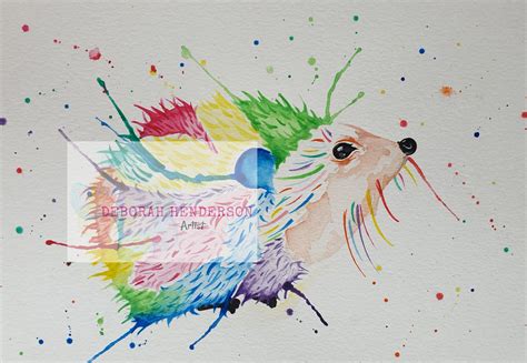 Hedgehog Print Hedgehog Art Hedgehog Gift Colour Splash - Etsy