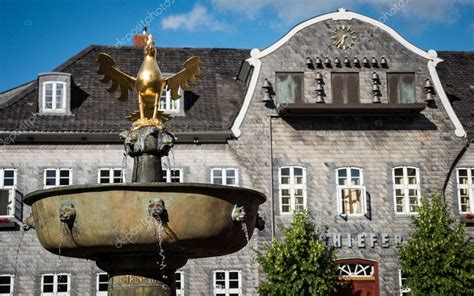 Goslar, Germany with fountain and clock landmarks – Stock Editorial ...