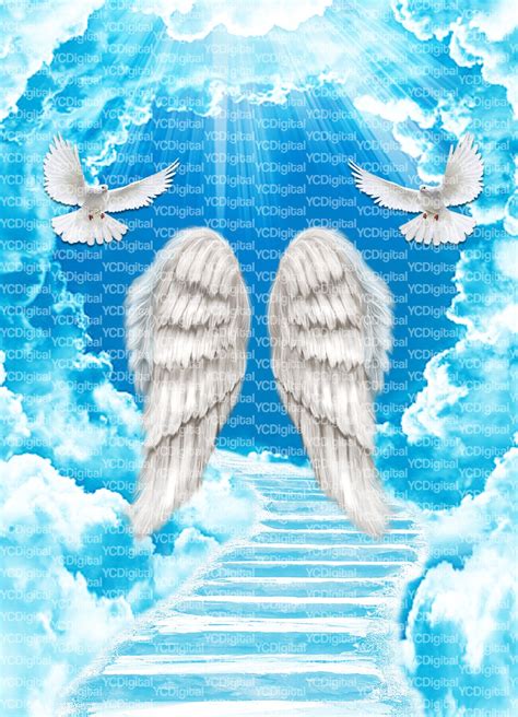 Rest in Peace Background/in Loving Memory Heaven Set of 9 PNG Digital ...