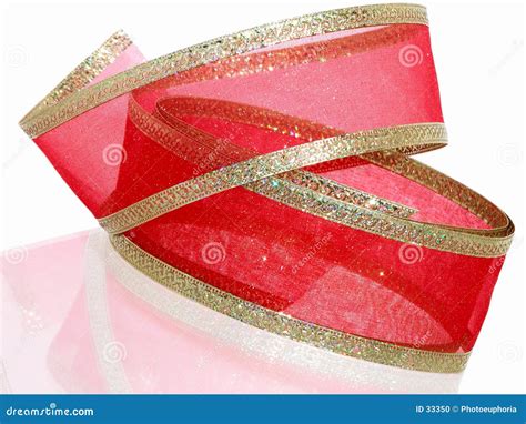 Decorative Red And Gold Ribbon Stock Photo - Image: 33350