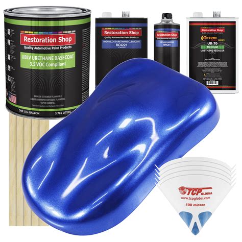 Cobalt Blue Firemist Gallon Kit Low VOC URETHANE BASECOAT Car Auto Paint Kit - Walmart.com