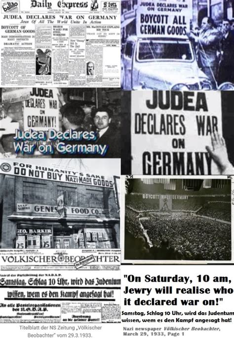 Holocaust March 1933 Judea declares war on Germany boycott — Postimages