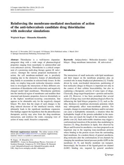 (PDF) Reinforcing the membrane-mediated mechanism of action of the anti ...