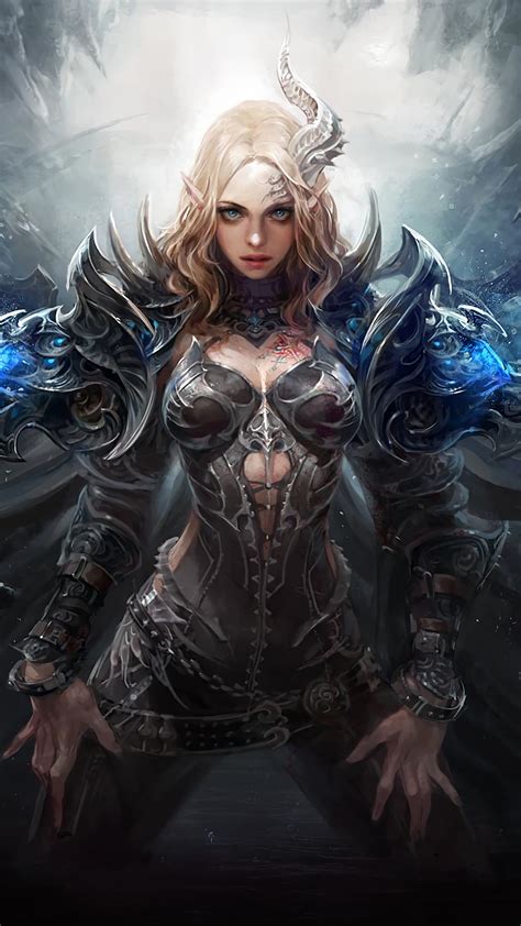 Fantasy, Girl, Demon, Warrior, 4k Phone HD Wallpaper