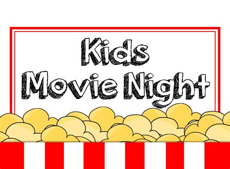 Kids Movie Night Clip Art