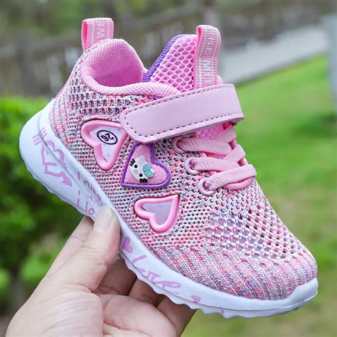 Summer Kids Sneakers for Girls Pink Children Girls Sport Running Shoes Mesh Breathable Kid ...