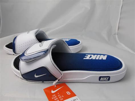 NEW MEN'S NIKE COMFORT SLIDE 2 415205-140 WHITE/MTLLC SILVER-OLD RYL-BLK | eBay