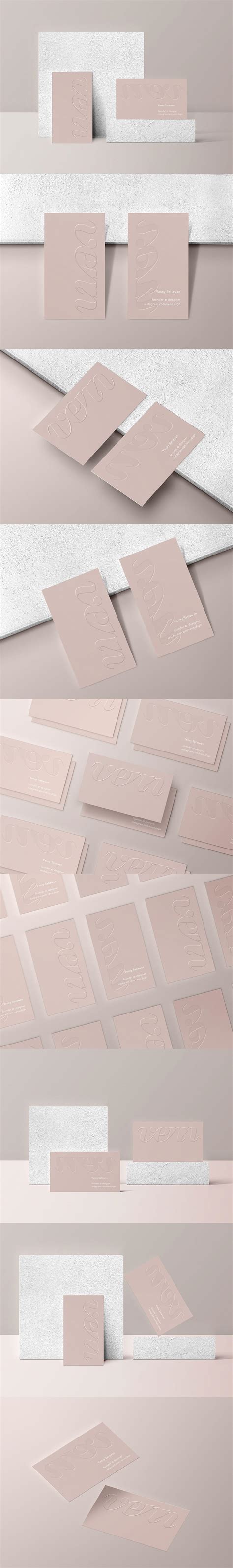 Embossed Business Card Mockup - Free Download