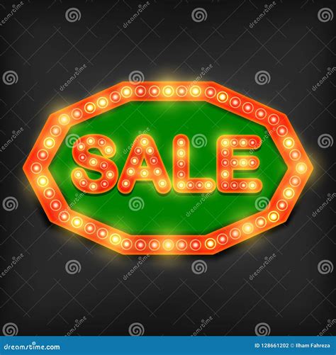 Retro sale neon sign stock vector. Illustration of vintage - 128661202