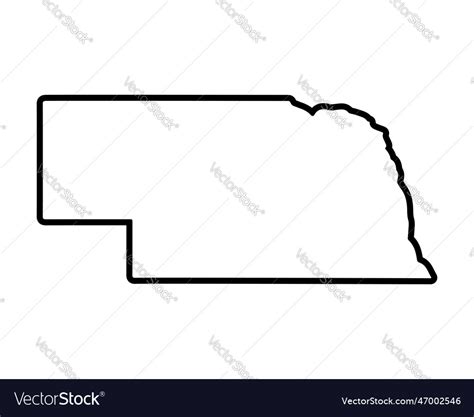 Us state map nebraska outline symbol Royalty Free Vector