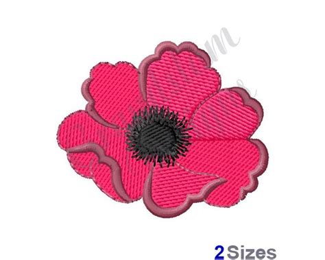 Poppy Flower Machine Embroidery Design - Etsy