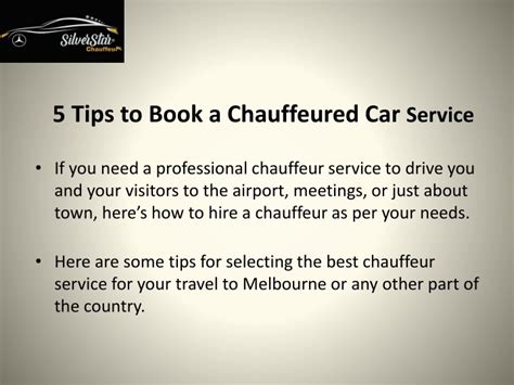 PPT - 5 Tips to Book a Chauffeured Car Service PowerPoint Presentation - ID:11680657