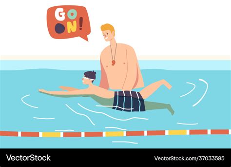 Training learning to swim sport lesson concept Vector Image