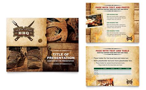 Steakhouse BBQ Restaurant PowerPoint Presentation Template Design