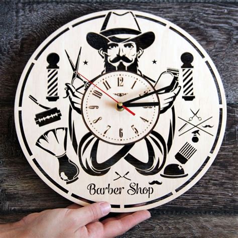 BARBERSHOP Wall Clock Barber Home Kitchen Living Room Decor | Etsy