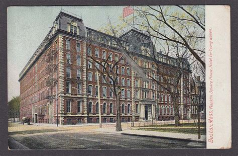 Boston MA Franklin Square House Hotel for Young Women postcard 1908