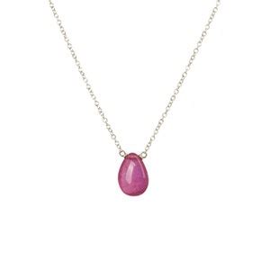 Natural Pink Sapphire Necklace in 14k Gold Rose Gold Genuine - Etsy