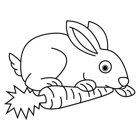 cute bunny eating carrots, Rabbit Vector,good for kids coloring book. 4884936 Vector Art at Vecteezy