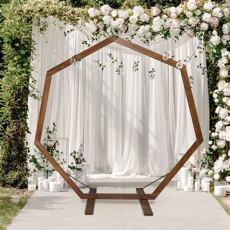 Buy Wedding Arch 7.2FT, Heptagonal Wood Arch for Wedding Ceremony ...