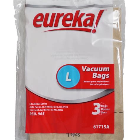 Eureka Style L Canister Vacuum Cleaner Bags, Fits: Eureka Vacuum Series 960, Eureka Item Number ...