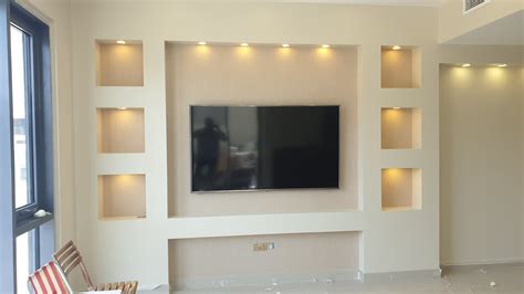 Custom Built In Drywall Entertainment Center - Wall Design Ideas