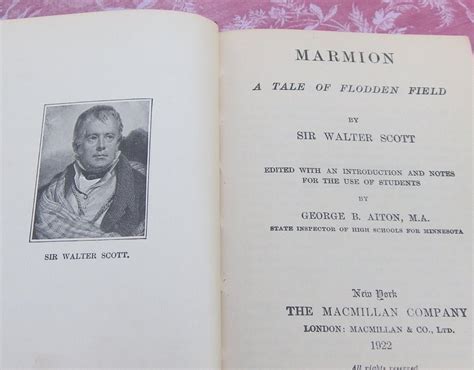 SIR WALTER SCOTT, marmion A Tale of Flodden Field, 1922, Macmillan Pocket Classics, Vintage ...