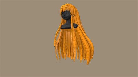 Hair girl anime 3D - TurboSquid 1681711