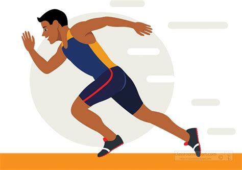 Track and Field Clipart-man preparing to sprint in race clipart