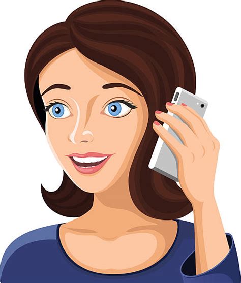 Cartoon Of A Girl Talking Phone Clip Art, Vector Images & Illustrations - iStock