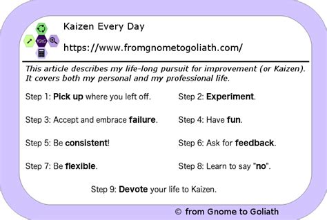 Kaizen Every Day - from Gnome to Goliath