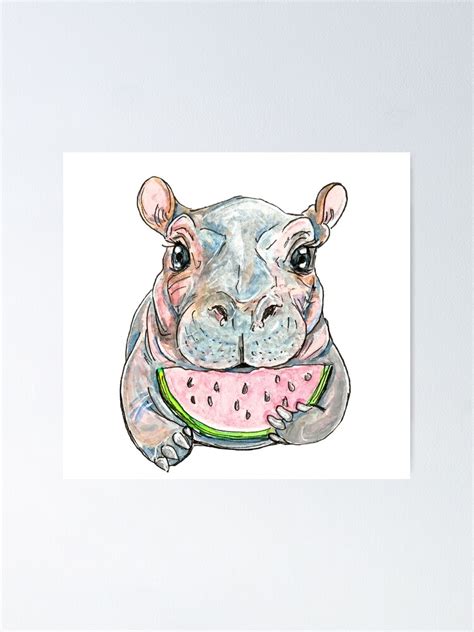 "Fiona the hippo design" Poster for Sale by justcutebyiris | Redbubble