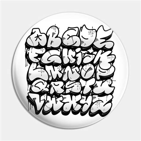 Graffiti Alphabet - Graffiti Alphabet - Pin | TeePublic