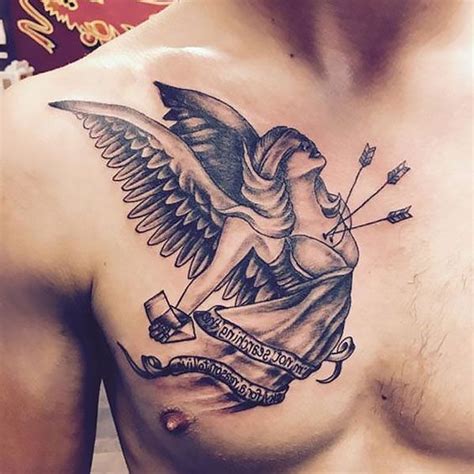 32 Awesome Chest Tattoos for Men | Cool chest tattoos, Guardian angel tattoo designs, Chest ...