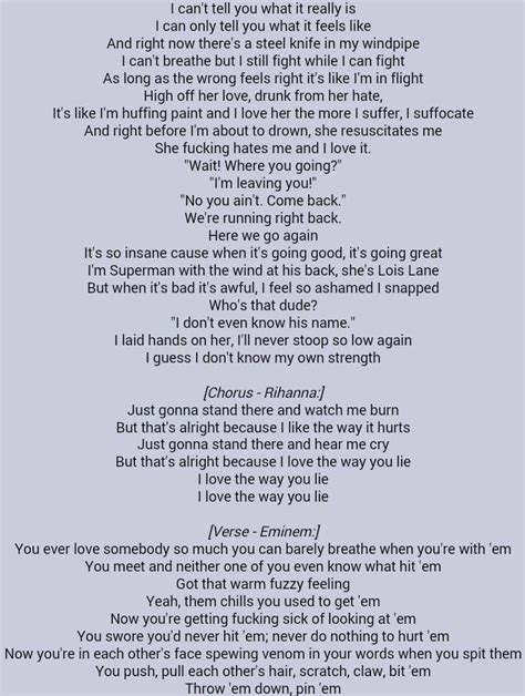 Love The Way You Lie Part 2 Lyrics