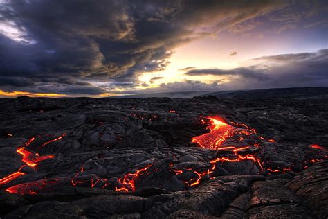 Volcano, landscape, lava, volcano, clouds HD wallpaper | Wallpaper Flare