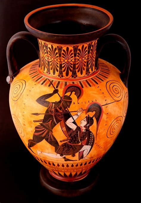 CLASSICAL GREEK POTTERY AMPHORA : CLASSICAL BLACK FIGURED AMPHOR