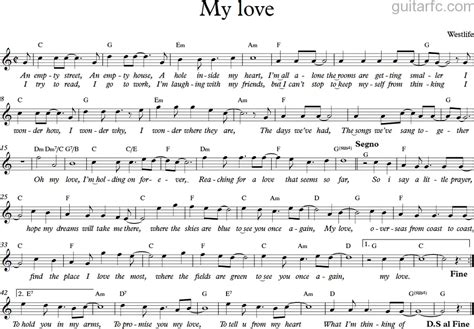 Sheet: My love - song lyric, sheet | chords.vip