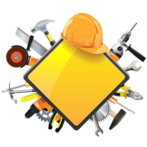 Construction sign with tools vector free download