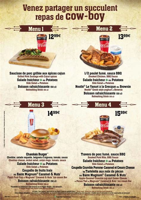 Cowboy Cookout Barbecue menu — DLP Guide • Disneyland Paris Restaurants ...