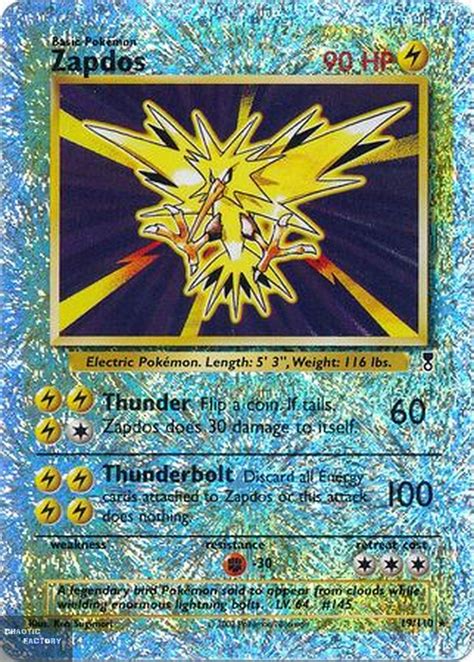 Pokemon Zapdos - 19/110 - Holo Rare Reverse Holo Legendary Collection NM