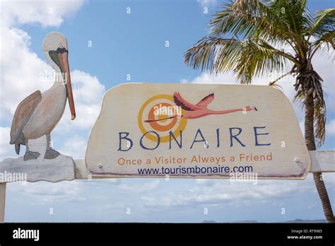 'Welcome to Bonaire' sign, Kralendijk, Bonaire, ABC Islands, Leeward ...