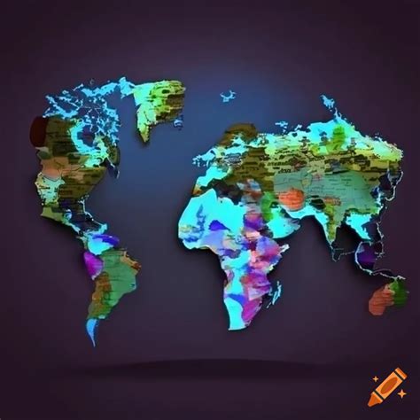 World map showing diversity