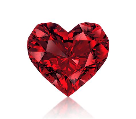 Red heart shaped diamond. on transparent background 24852306 PNG