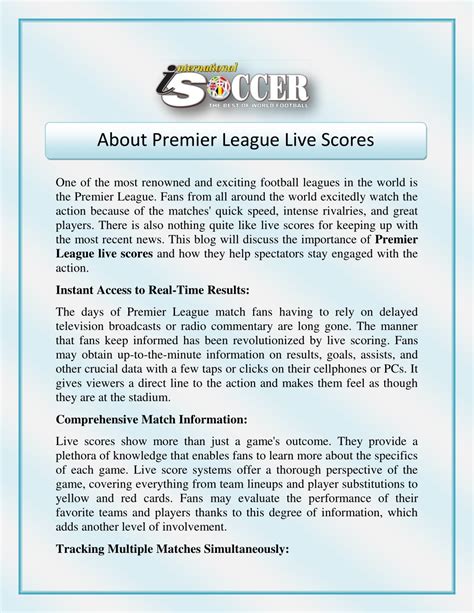 PPT - About Premier League Live Scores PowerPoint Presentation, free ...