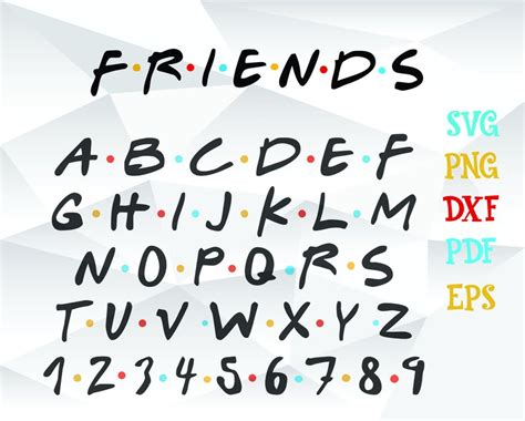 Friends TV Show Font , SVG Printable Letters, Symblos, Numbers - Etsy